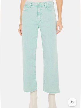 MOTHER Dodger Ankle in Neptune - Mint High-Rise Wide-Leg Jeans